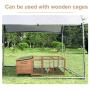 PawHut Galvanized Metal Chicken Coop Cage with Cover, Walk-in Pen Run