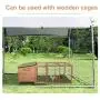 PawHut Galvanized Metal Chicken Coop Cage with Cover, Walk-in Pen Run