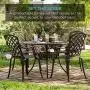 Best Choice Products 5-Piece All-Weather Outdoor Cast Aluminum Dining Set for Patio, Balcony, Lawn, Garden, Backyard w/ 4 Chairs, Umbrella Hole, Lattice Weave Design - Brown Best Choice Products 5-Piece All-Weather Outdoor Cast Aluminum Dining Set for Patio, Balcony, Lawn, Garden, Backyard w/ 4 Chairs, Umbrella Hole, Lattice Weave Design - Brown