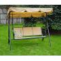 Kozyard Belle 3 Person Outdoor Patio Swing with Strong Weather Resistant Powder Coated Steel Frame and Textilence Seats