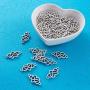 Fashewelry 50Pcs Antique Silver Heart Knot Charm Links Tibetan Double Loops Hollow Heart Pendant Connectors 13x24.5mm for DIY Jewelry Making