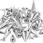 RUBYCA 25MM 10 Sets Large Metal Big Tree Spikes and Studs Metallic Screw-Back for DIY Leather-Craft Silver Color RUBYCA 25MM 10 Sets Large Metal Big Tree Spikes and Studs Metallic Screw-Back for DIY Leather-Craft Silver Color