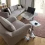 Tatkraft Like Portable Laptop Desk with Mouse Pad, Rolling Computer Stand with Adjustable Height, Sturdy and Ergonomic, White Tatkraft Like Portable Laptop Desk with Mouse Pad, Rolling Computer Stand with Adjustable Height, Sturdy and Ergonomic, White