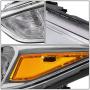 DNA Motoring HL-OH-FF16-CH-AM Chrome Amber Headlights Replacement For 15-18 Focus