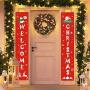 BeauFlw Merry Christmas Banners,Christmas Decorations,Front Door Welcome Christmas Porch Sign Banners for Home Wall Indoor Outdoor Holiday Party Decor (2 Pieces)