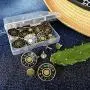 24 Sets Premium Replacement Jean Buttons,20mm Combo Copper Tack Buttons Replacement Kit with Rivets and Metal Base