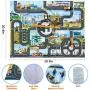 Construction Vehicle Truck Toy Set - 64PCS Kids Engineering Truck Playset with Play Mat, Crane, Cement, Fuel Truck, Wheel Loader with 3 Interchangeable Parts, Birthday for Boys Toddlers