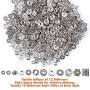 Paxcoo 600pcs 12 Style Silver Spacer Beads Jewelry Bead Charm Spacers for Jewelry Making Bracelets Necklace