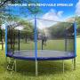 Zupapa 15 14 12 10 ft Outdoor Trampoline with 425lbs Weight Capacity for Kids Adults,Trampolines with Sprinkler Safety Enclosure Net
