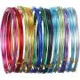 Shappy 24 Rolls Multi-Colored Aluminum Craft Wire, Flexible Metal for Art Creation and Jewelry Ornaments, 15 Gauge and 20 Gauge