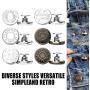 Jean Buttons Replacement No Sew Needed, 6 pcs Perfect Fit Instant Button to Extend or Reduce 1'' to Denim Pants Corduroy Skirt Skinny Jeans Jeggings, Easy Clip Snap Tack Metal Button in 6 Designs