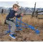 Childrensneeds.com Sand Digger Toy Backhoe for Kids (Ride On) Outdoor Digging Excavator Scooper for Dirt, Snow, Beach, Sandbox | Heavy-Duty Metal, 2-Hand Operation, 360° Swivel Seat | Ages 3+ (Blue)