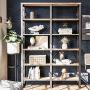 IRONCK Industrial Bookshelf Double Wide 6-Tier, Open Large Bookcase, Wood and Metal Bookshelves for Home Office, Easy Assembly