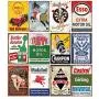 12 Pieces Gas and Oil Tin Signs, Retro Vintage Metal Sign for Home Man Cave Garage, 8x12 Inch/20x30cm