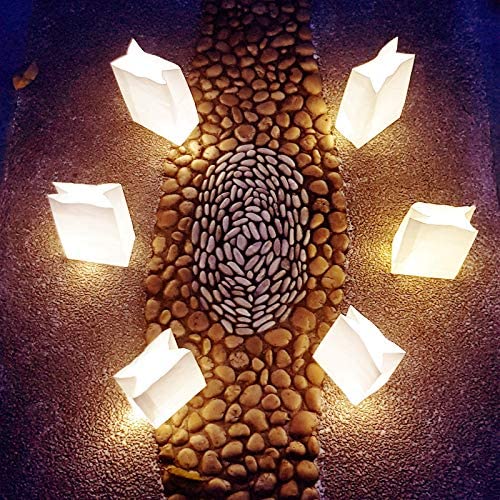 lightsfever-50pcs Luminaries with Lights luminaria Light up LED Luminary Bags White Paper Bags for Diwali Decorations, Wedding Decor(Warm White) lightsfever-50pcs Luminaries with Lights luminaria Light up LED Luminary Bags White Paper Bags for Diwali Decorations, Wedding Decor(Warm White)