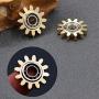 Pure Brass Fidget Spinner Gears Linkage Fidget Gyro Toy Metal DIY Hand Spinner Spins Long Time EDC Focus Meditation Break Bad Habits ADHD with Multiple Premium Bearings (12 Bearings Black)