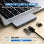 USB C Hub, 6 in 1 Aluminum Type C Hub Adapter, MacBook Pro 2020 Accessories with 3 USB 3.0 Ports, TF/SD Card Reader, USB-C Power Delivery for MacBook Pro 13″ and 15″ 2016-2019, MacBook Air 2018 2019