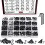 DYWISHKEY 1220 Pieces M2 M3 M4 M5, 10.9 Grade Alloy Steel Hex Flat Head Cap Bolts Nuts Washers Assortment Kit with Hex Wrenches DYWISHKEY 1220 Pieces M2 M3 M4 M5, 10.9 Grade Alloy Steel Hex Flat Head Cap Bolts Nuts Washers Assortment Kit with Hex Wrenches