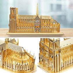 Piececool 3D Metal Model Kits, Notre Dame Cathedral Paris 3D Metal Puzzle for Adults, DIY Metal Building Kit, Great Birthday Gifts