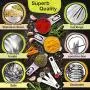 Stainless Steel Measuring Cups and Spoons Set of 16 Pieces — 7 Nesting Cups and 7 Stackable Spoons + 2 D Rings — Professional Portable and Sturdy Metal Measuring Set for Liquid Wet and Dry Ingredients Stainless Steel Measuring Cups and Spoons Set of 16 Pieces — 7 Nesting Cups and 7 Stackable Spoons + 2 D Rings — Professional Portable and Sturdy Metal Measuring Set for Liquid Wet and Dry Ingredients