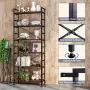 CosyStar 6-Tier Adjustable Tall Bookcase, Rustic Wood and Metal Standing Bookshelf, Industrial Vintage Book Shelf Unit, Open Back Modern Office Bookcases CosyStar 6-Tier Adjustable Tall Bookcase, Rustic Wood and Metal Standing Bookshelf, Industrial Vintage Book Shelf Unit, Open Back Modern Office Bookcases
