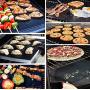 Grill mat Set of 3 - Non Stick BBQ Grill Sheets Reusable - Grill Pads Nonstick - Baking Grilling Mats Compatible with Charcoal Gas Weber Charbroil Traeger Grills - Outdoor Barbecue Accessories Black