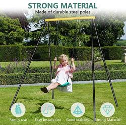 SURPCOS Swing Frame, New Upgraded A-Frame Swing Stand with Ground Nail, Heavy Duty Metal Swing Frame, Fits for Most Swings & Yoga Swing, Anti-Rust and Good Stability, 72'' Height 36'' Length