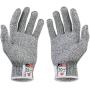 NoCry Cut Resistant Gloves with Grip Dots - High Performance Level 5 Protection, Food Grade. Size Medium, Free Ebook Included!