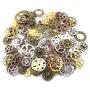 100g (70-80pcs) Mix Skeleton Steampunk Clock Watch Gear Cog Wheel Pendant Charms Jewelry Making DIY Steampunk Gear Pendant Charms Wholesale (4 Color Mixed)