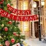 Whaline Merry Christmas Canvas Banners, Red Christmas Bunting Garland, Hanging Xmas Decorations for Fireplace Wall (13ft in Total) Whaline Merry Christmas Canvas Banners, Red Christmas Bunting Garland, Hanging Xmas Decorations for Fireplace Wall (13ft in Total)