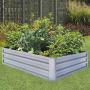 FOYUEE Galvanized Raised Garden Beds for Vegetables Metal Planter Boxes Outdoor Large Patio Bed Kit Planting Herb, 6x3x1ft