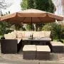 Outime 7 PCS Patio Furniture Outdoor Sectional Sofa,All Weather PE Brown Rattan Wicker Conversation Set with Khaki Cushion and Glass Table Top Outime 7 PCS Patio Furniture Outdoor Sectional Sofa,All Weather PE Brown Rattan Wicker Conversation Set with Khaki Cushion and Glass Table Top