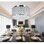 New Galaxy Lighting 4-Light Chrome Finish Round Metal Shade Crystal Chandelier Semi-Flush Mount Ceiling Fixture