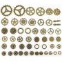 LolliBeads 230 Gram Antiqued Bronze/Silver Metal Skeleton Keys and Wings, Bronze Steampunk Watch Gear Cog Wheel, Chains, Clasps and Jump Rings DIY Kits (300 Pcs)