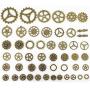 LolliBeads 230 Gram Antiqued Bronze/Silver Metal Skeleton Keys and Wings, Bronze Steampunk Watch Gear Cog Wheel, Chains, Clasps and Jump Rings DIY Kits (300 Pcs)