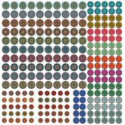 Vintage Mandala Wood Buttons for Crafts - 250 Bulk Mix Sizes Decorative Sewing Button Embellishments - Colorful DIY Art Projects Knitting Scrapbooking Garment Accessories Making Card Crochet