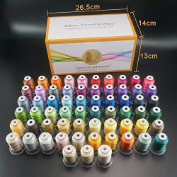 New brothread 63 Brother Colors Polyester Embroidery Machine Thread Kit 500M (550Y) Each Spool for Brother Babylock Janome Singer Pfaff Husqvarna Bernina Embroidery and Sewing Machines