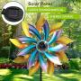 MAGGIFT 57 Inch Solar Wind Spinner with Metal Garden Stake, Multi Color Changing LED Solar Powered Glass Ball, Outdoor Wind Catcher Yard Patio Christmas Holiday Decoration