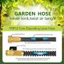 Expandable Garden Hose Black 25 FT [New 2020] Heavy Duty Water Hose - TRIPLE LATEX - Expanding Solid Brass Metal Fittings Connectors, Flexible Strongest 25FT, Black, P802