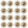 DIYstore 18 Sets of Metal Sewing Buttons Metal Snap Buttons Clasp Buttons Hollow Flower Sewing Press Studs Buttons Coat Buttons Golden