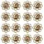 DIYstore 18 Sets of Metal Sewing Buttons Metal Snap Buttons Clasp Buttons Hollow Flower Sewing Press Studs Buttons Coat Buttons Golden