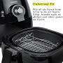 AIQI 5 Piece Air Fryer Accessories, Including Cake Barrel, Pizza Pan, Metal Holder, Skewer Rack and Silicone Mat for Gowise Phillips and Cozyna and More, Fit All 3.7QT - 5.3QT - 5.8QT