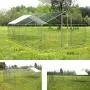 wonline Large Metal Chicken Coop, Hen Rabbit Chicken Cage, Backyard Walk-in Pens Crate Enclosure Playpen Pet Exercise