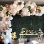 OMIA White Balloons Garland Kit - 104pcs 12Inch White Balloons & Gold Confetti Balloons Garland Arch Kits for Party Decoration - Wedding Birthday Baby Shower Graduation