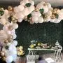 OMIA White Balloons Garland Kit - 104pcs 12Inch White Balloons & Gold Confetti Balloons Garland Arch Kits for Party Decoration - Wedding Birthday Baby Shower Graduation