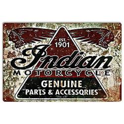 Indian Motorcycle Genuine Parts Metal Sign Funny Tin Sign Bar Pub Diner Cafe Wall Decor Home Decor Art Poster Retro Vintage 8x12 Inches