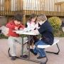 Lifetime 90188 Swing Set, Children’s Picnic Table & Bucket Swing Bundle, Earthtone