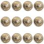 12 Pieces Vintage Antique Metal Blazer Button Set - 3D Lion Head - for Blazer, Suits, Sport Coat, Uniform, Jacket (Gold 23mm)