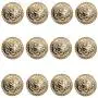12 Pieces Vintage Antique Metal Blazer Button Set - 3D Lion Head - for Blazer, Suits, Sport Coat, Uniform, Jacket (Gold 23mm)