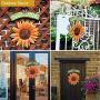 YK Decor Metal Sunflower Welcome Sign Front Door Decor Hanging Welcome Sign Sunflower Garden Decor Indoor Outdoor Signs and Decor